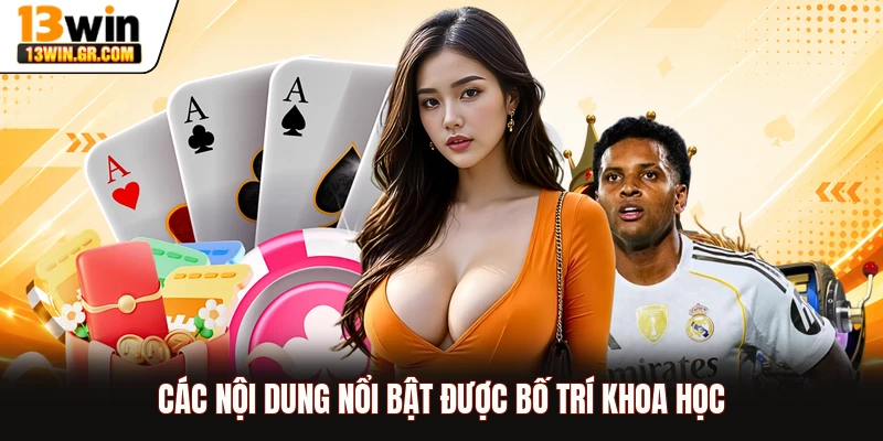 Các nội dung nổi bật được bố trí khoa học